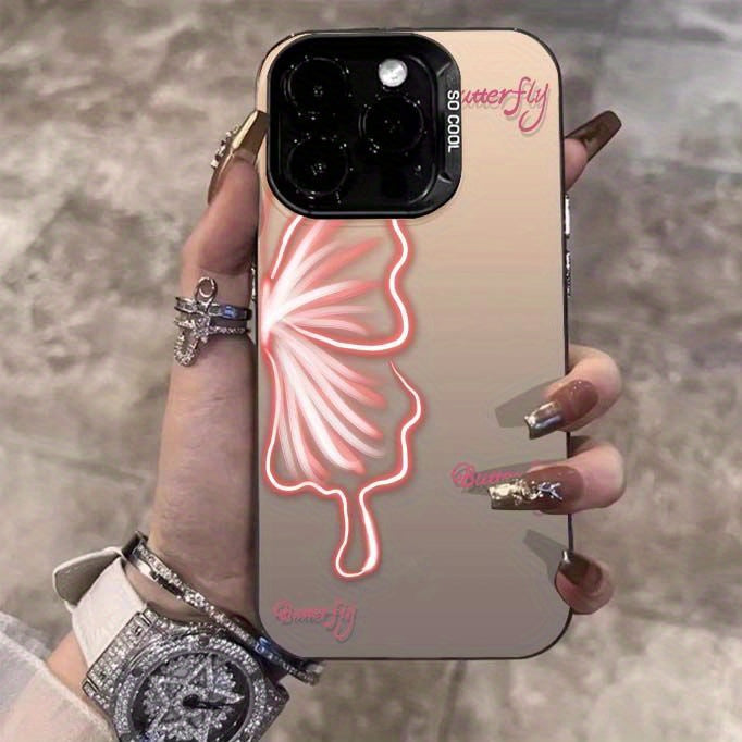 Luminous Butterfly Pattern iPhone Case for 15/14/13/12/11 Series, Soft TPU Full-Body Protective Cover with Glow Effect, Shockproof Slim Phone Case